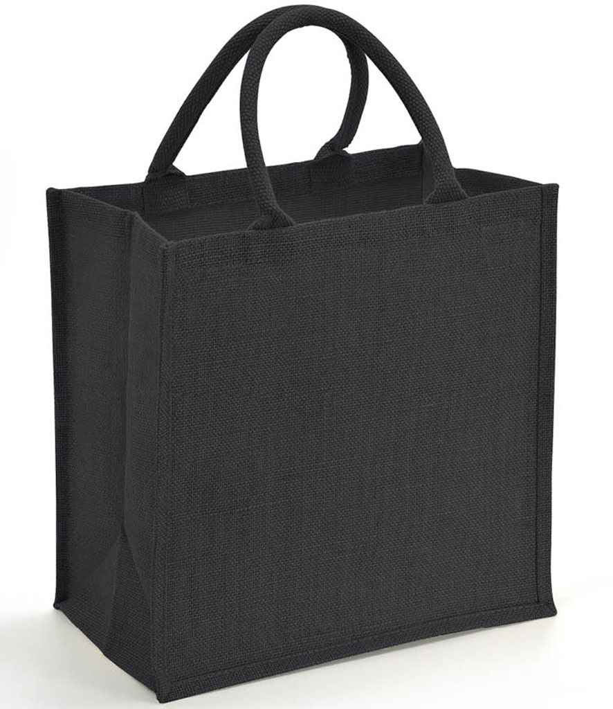 BR102 Natural Jute Tote Black