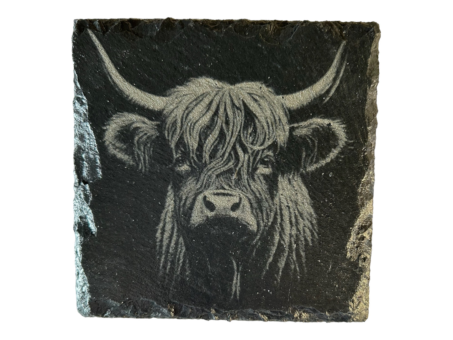 Highland Cow Engraved slate Coaster