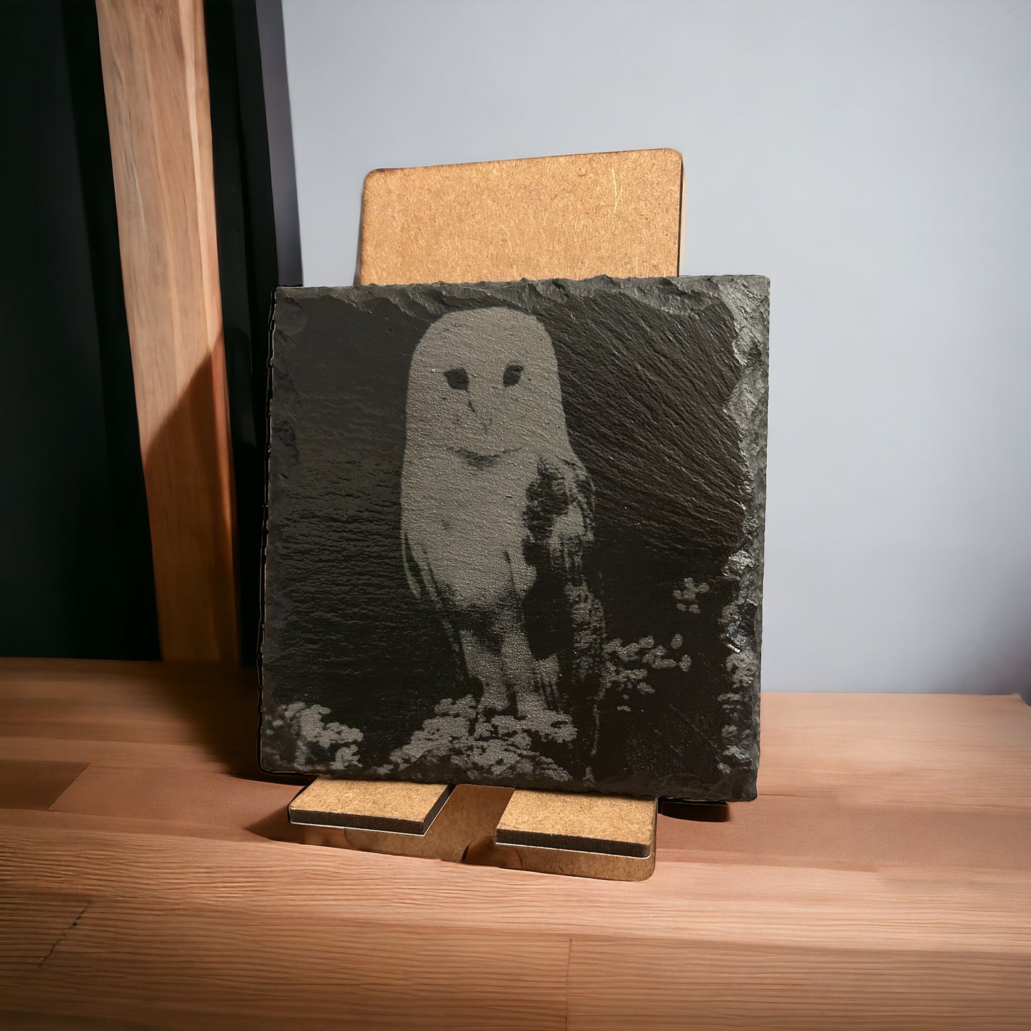 Barn Owl Engraved Square Slate Coasters FOR ANY OCCASION, Gifts,friends,family members,weddings,anniversaries,birthdays,Christmas