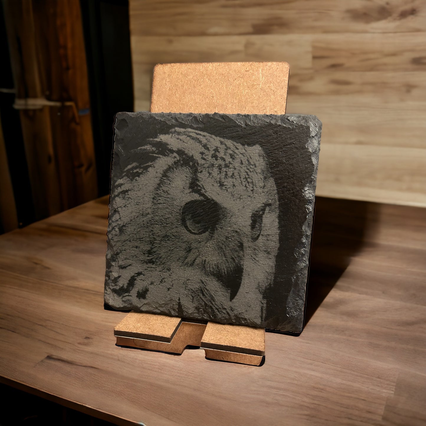 Owl Engraved Square Slate Coasters FOR ANY OCCASION, Gifts,friends,family members,weddings,anniversaries,birthdays,Christmas