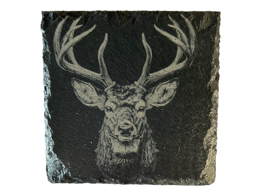 Stag Engraved slate Coaster