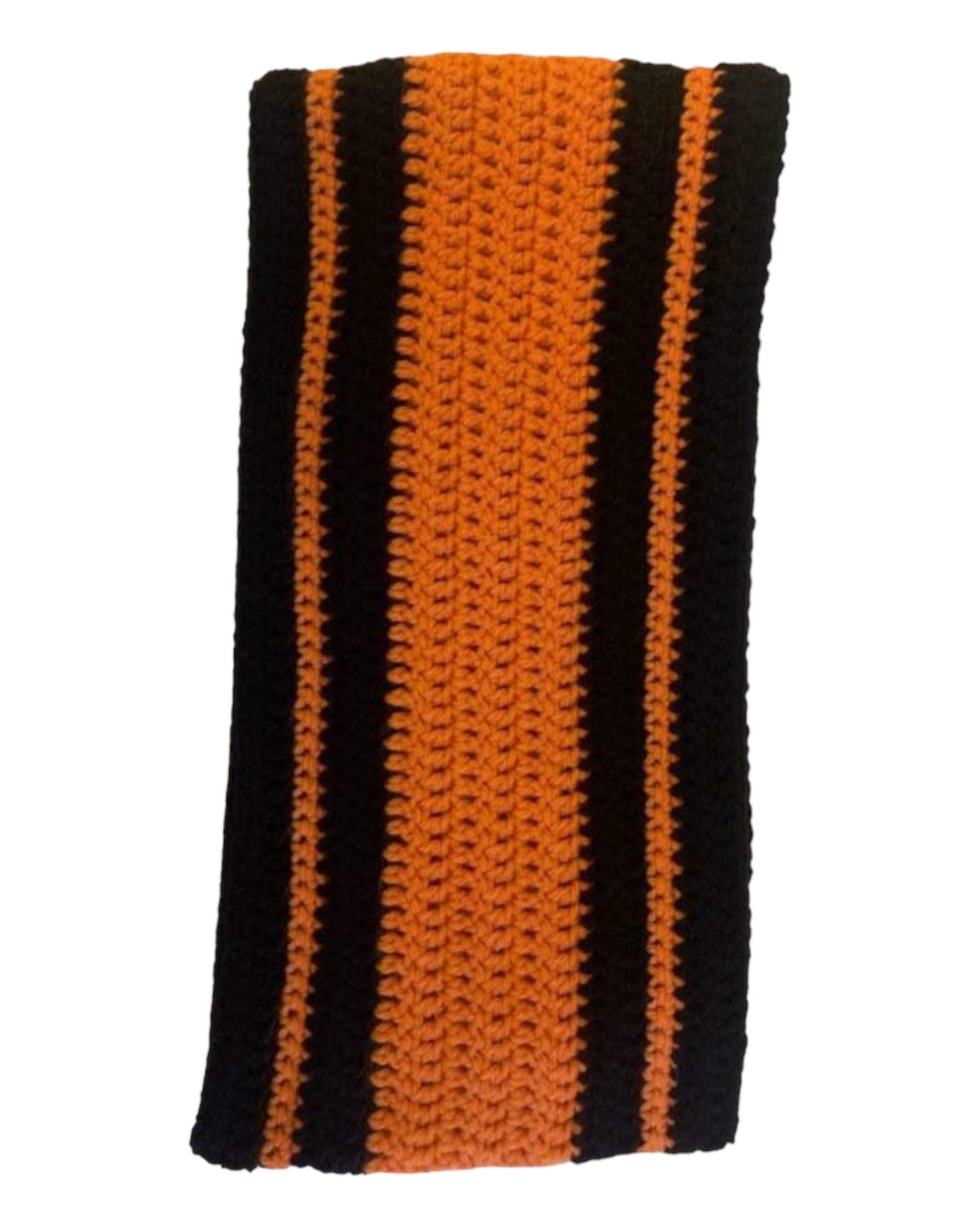 Crochet Scarf orange/black