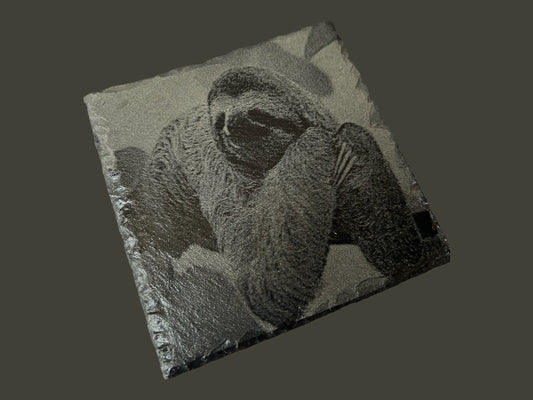 Sloth Engraved Square Slate Coasters FOR ANY OCCASION, Gifts,friends,family members,weddings,anniversaries,birthdays,Christmas