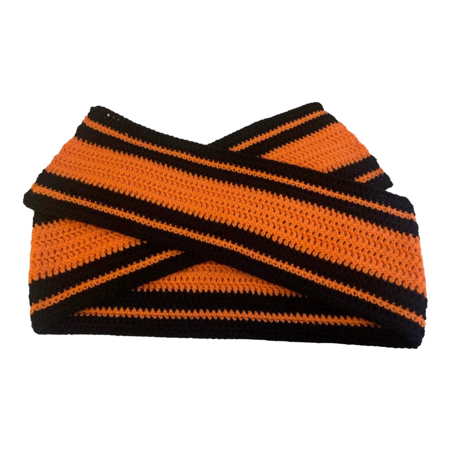 Crochet Scarf orange/black