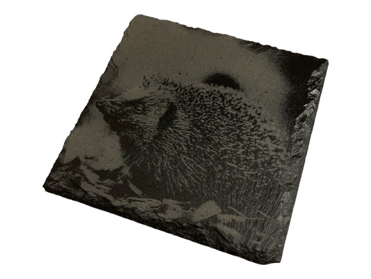 Hedgehog Engraved Square Slate Coasters FOR ANY OCCASION, Gifts,friends,family members,weddings,anniversaries,birthdays,Christmas