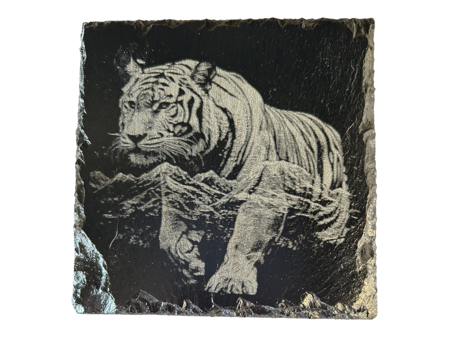 Tiger Engraved slate Coaster