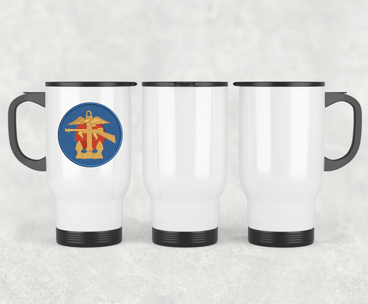 Veterans WarGames Assocation travel mug